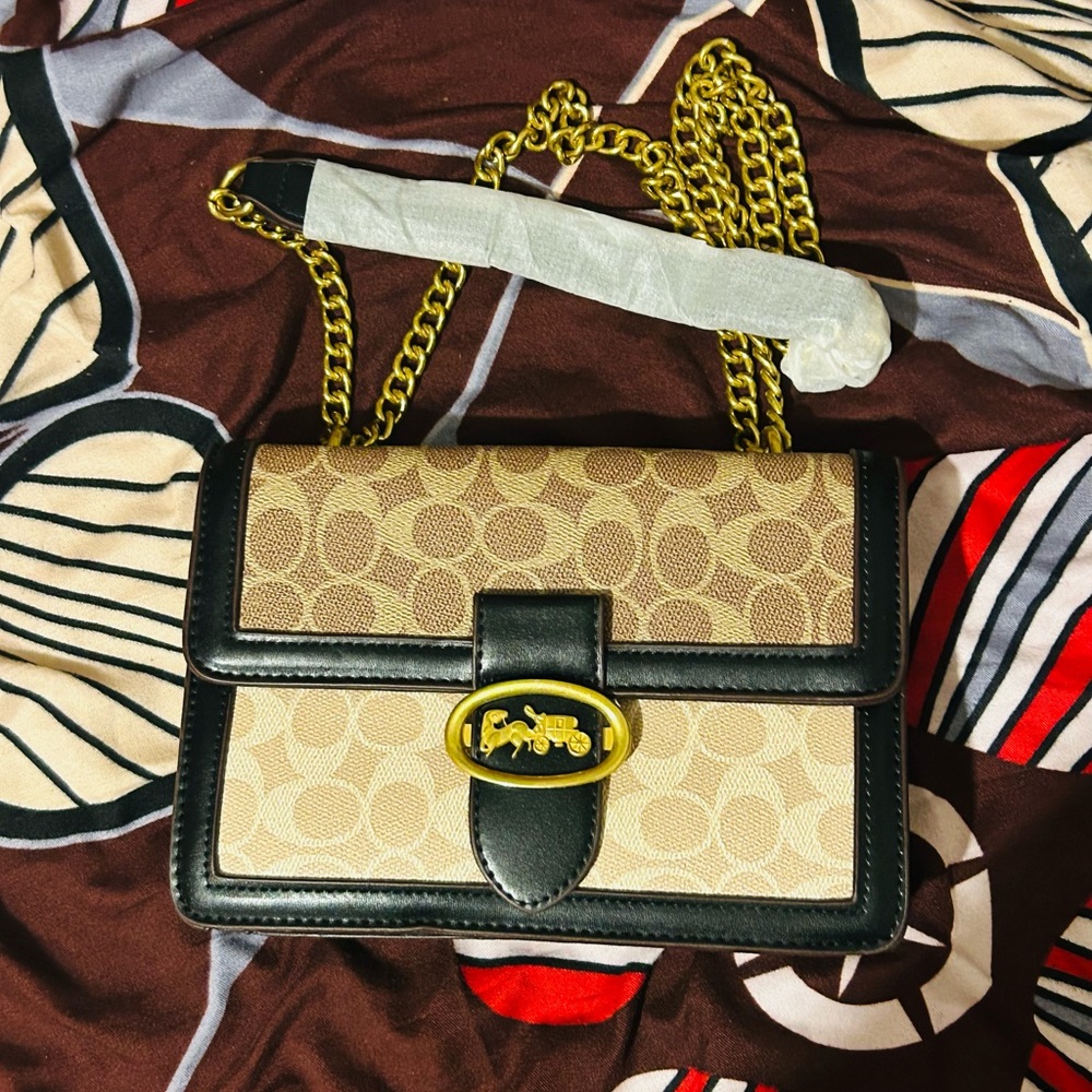 Elegant Black and Tan Women's Bag